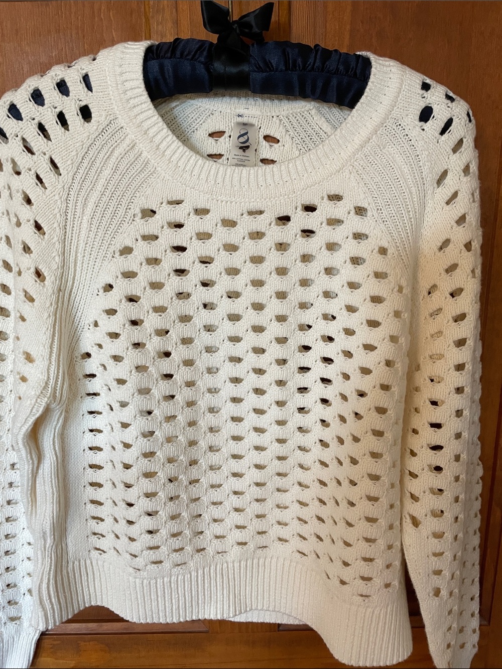 Lou & Grey Cream Open-Knit Sweater